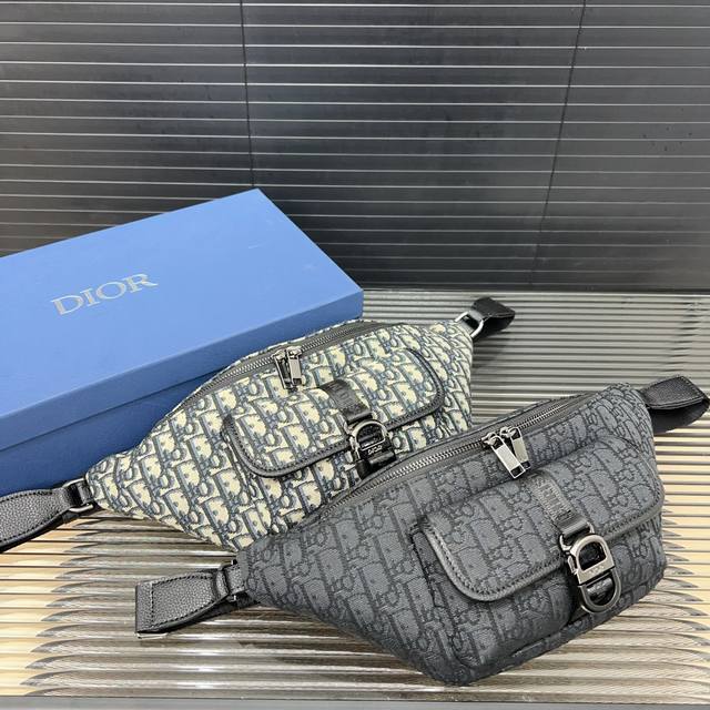 Dior 迪奥 8系列 Oblique提花布 Cd刺绣针织腰包 男女通用斜挎包 胸包 采用精湛镶嵌细工，经典百搭 实物拍摄 原厂原版面料 配送防尘袋 32 X