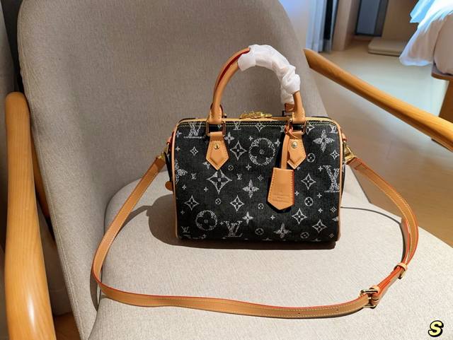 Lv 路易威登 牛仔系列speedy25枕头包 尺寸25Cm 礼盒包装