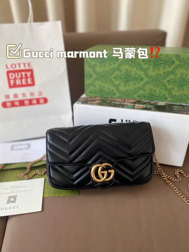 折叠盒飞机盒 Gucci Marmont 新款 一定要入手的小马蒙包 Marmont最最经典的双g 尺寸21*13