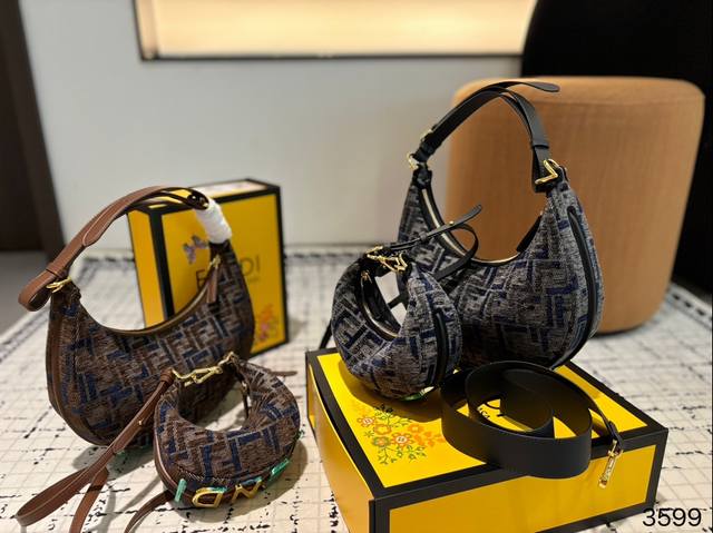 毛呢 Fendi 2024 Fendigraphy半月 包j Fendi 春夏季全新fendigraphy手袋的来 咯圖期待已久~秀上就相中了这款回回画 猛的一