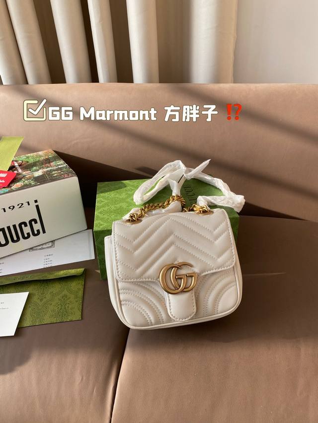 复刻版 Size：18*14Cm Gg Marmont 方胖子 Gucci新款小可爱震撼来袭 宝宝们 绝对绝对的下一个爆款！