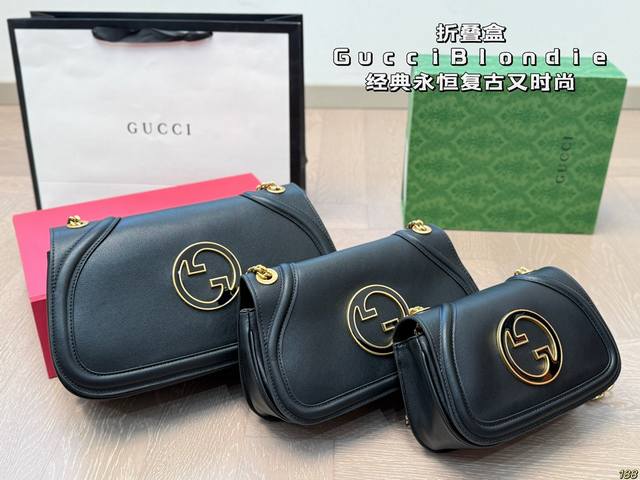 折叠盒 酷奇新品blondie Gucci 经典永恒 复古又时尚 上身不要太美！ 尺寸32 19 26 15 22 13