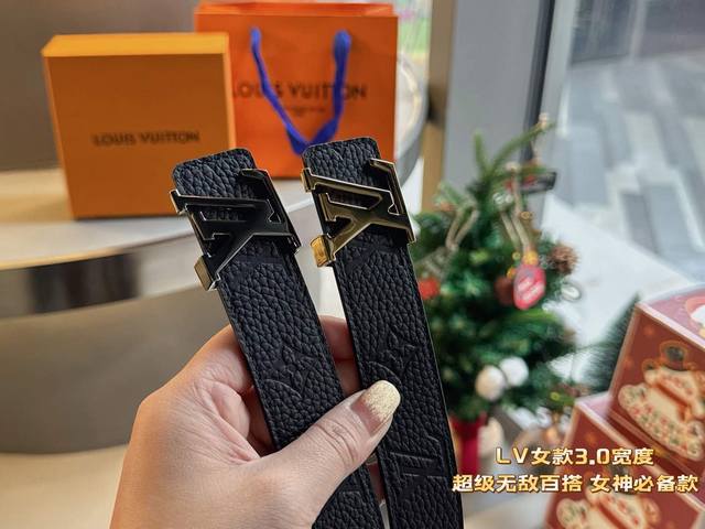 Lvmade In Spain 原单货louis Vuitton 皮带系列、海外原单货、3.0Cm精品钢扣与正品零距离接触品质、给你不一样的视觉效果专柜盒子