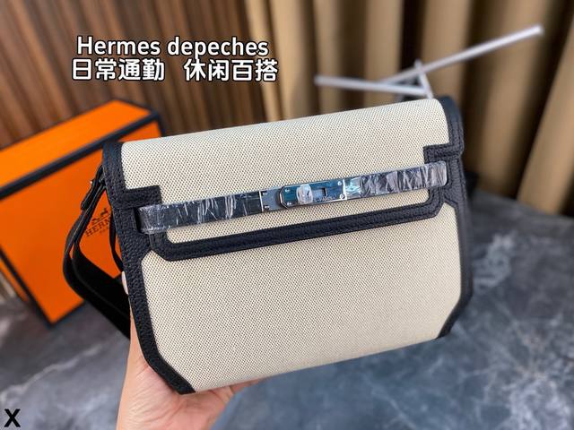 折叠盒 Hermes Kelly Depeches25帆布包 配有手腕带 短肩带 长肩带 百搭到没朋友 就是酷 时尚感超强 辦识度很高 方方正正很能装 上身也帅