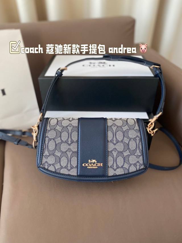 配折叠盒子 Coach 蔻驰新款手提包 Andrea 一眼心动的包包 小小的身体，大大的容量！ 尺寸：24 14