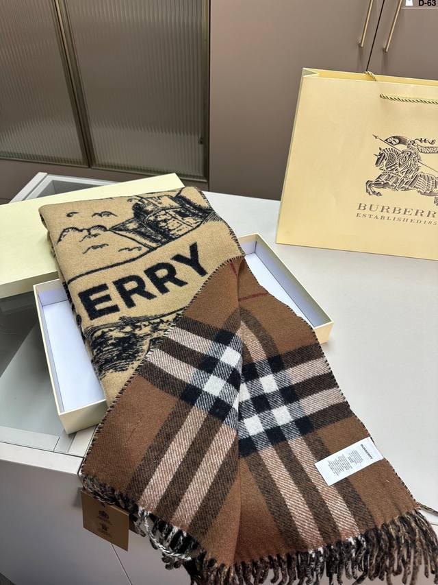 巴宝莉 Burberry 围巾 低调的奢侈感 巨好搭配 各种hold住，越看越爱，越看越时髦，越看越喜欢！ D-63配盒