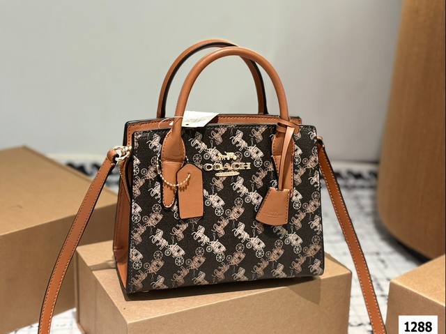 Coach 12月 新品马车logo Andrea Andrea Carryall手提斜挎包 经典signature材质 斜挎手提都可 真的一年四季都好搭配的包