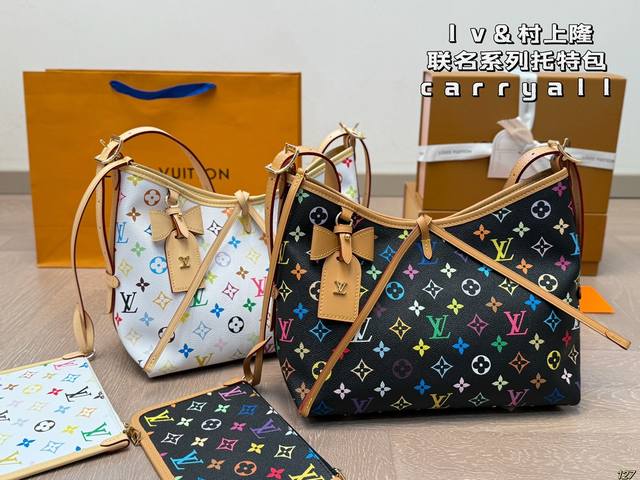 Lv&村上隆联名系列 Lv托特包carryall 背上秒变气质女神 容量杠杠的 日常出街完全拿捏！ 尺寸：29 24