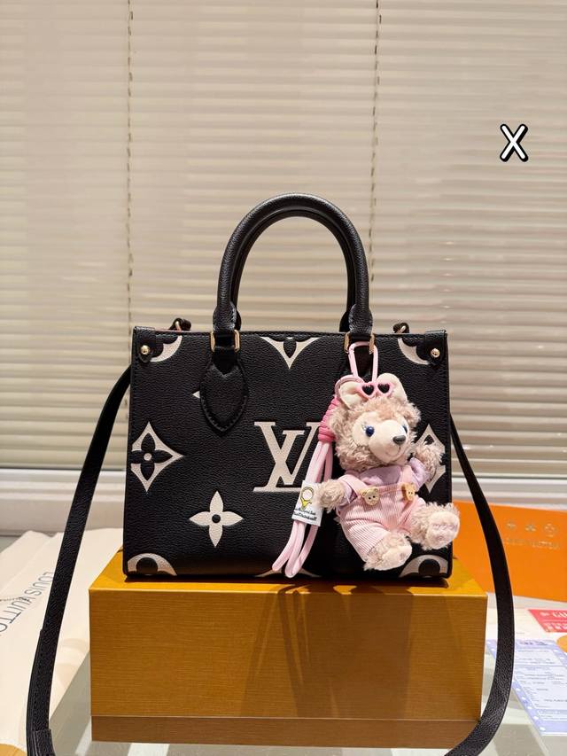 牛皮 配挂件 Lv Onthego 25Cm 压字 丛林包 时尚托特包 大象灰 折叠礼盒 原单品质 Lv A B面喷绘 Onthego妈咪袋 性价比之王这是一款