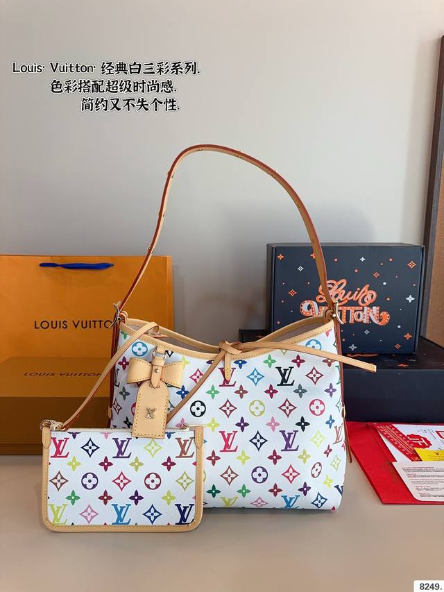 配礼盒.lv 村上隆联名 Carryall 新款通勤包颜值实用#路易威登Lv #路易威登#Iv #路易威登Louisvuitton#路易威登Carryall#C