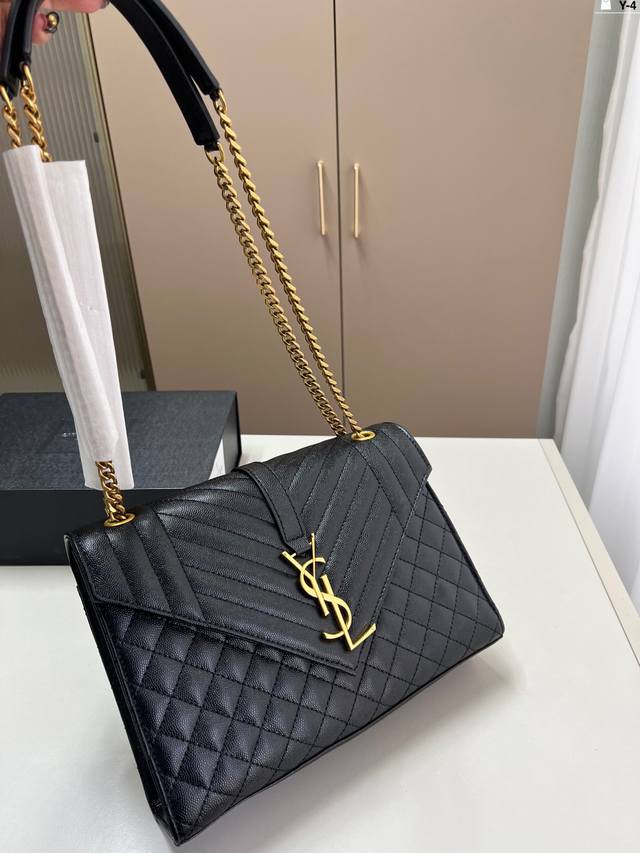 Ysl 圣罗兰菱格信封邮差包 标签S*Int Laurent 链条包专柜永恒经典同步款y-4尺寸22×18折叠盒